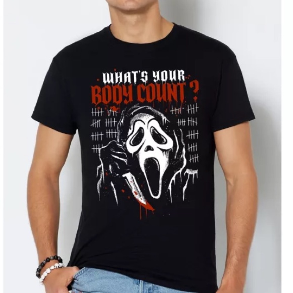 What's Your Body Count T Shirt - Ghost Face-SPENCER’S